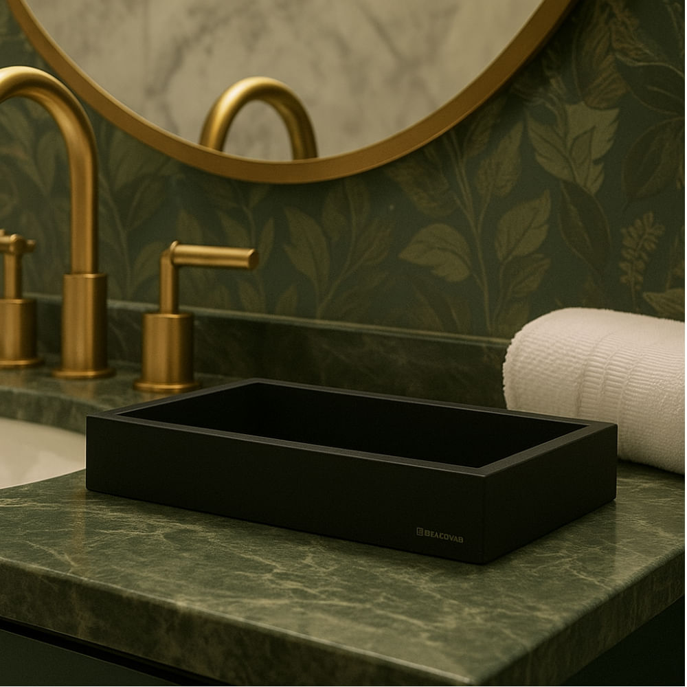 Bandeja Box Baixa Preto Banho Mais